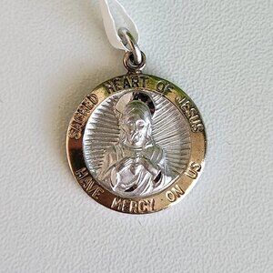 925 Sterling Silver Jesus Sacred Heart Charm